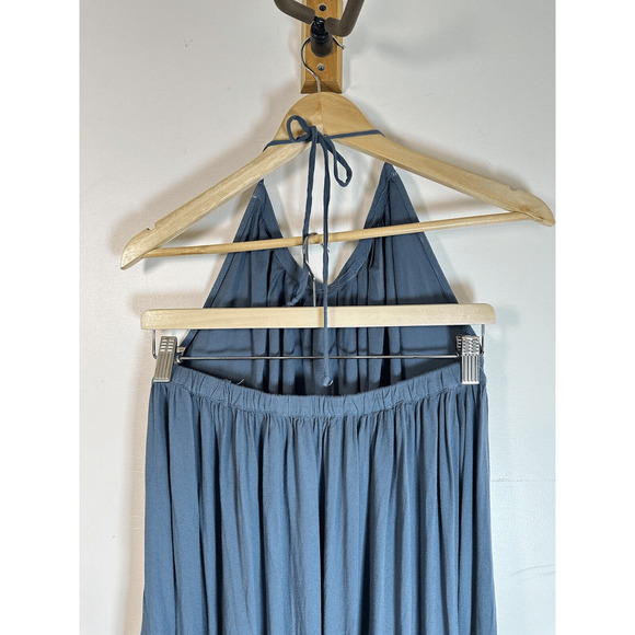 Young Fabulous & Broke High Neck‎ Swing Midi Halter Dress Teal Woman’s M GUC - Picture 4 of 15